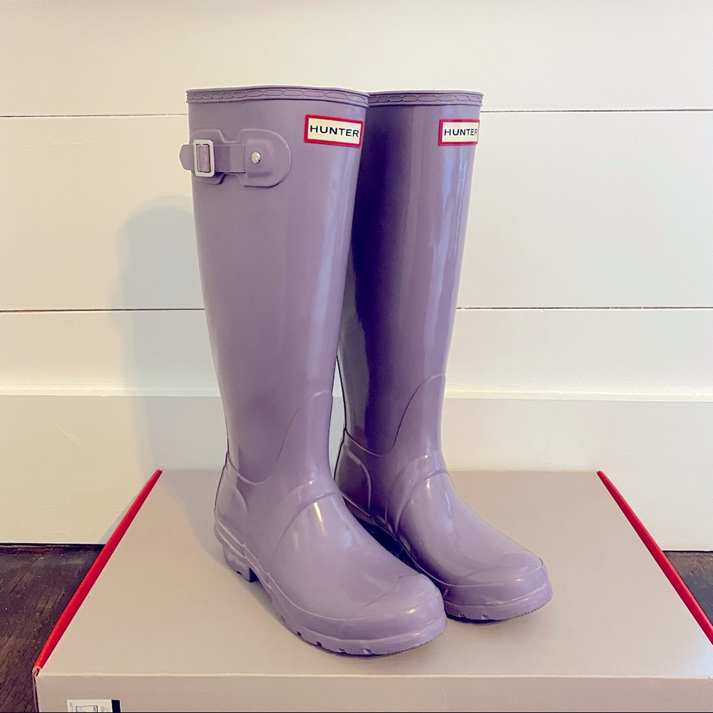 Hunter Tall Gloss Boots Thundercloud